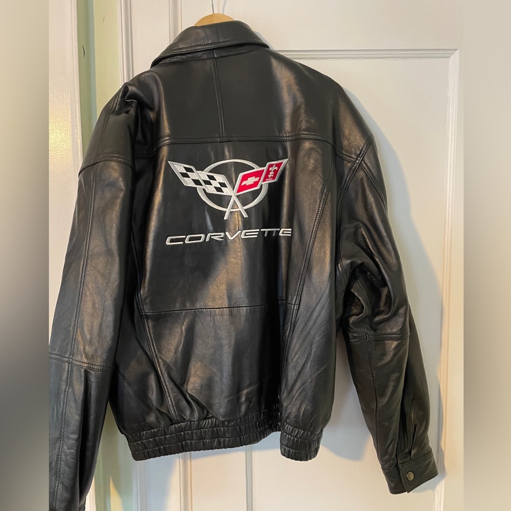 Black leather Corvette jacket
